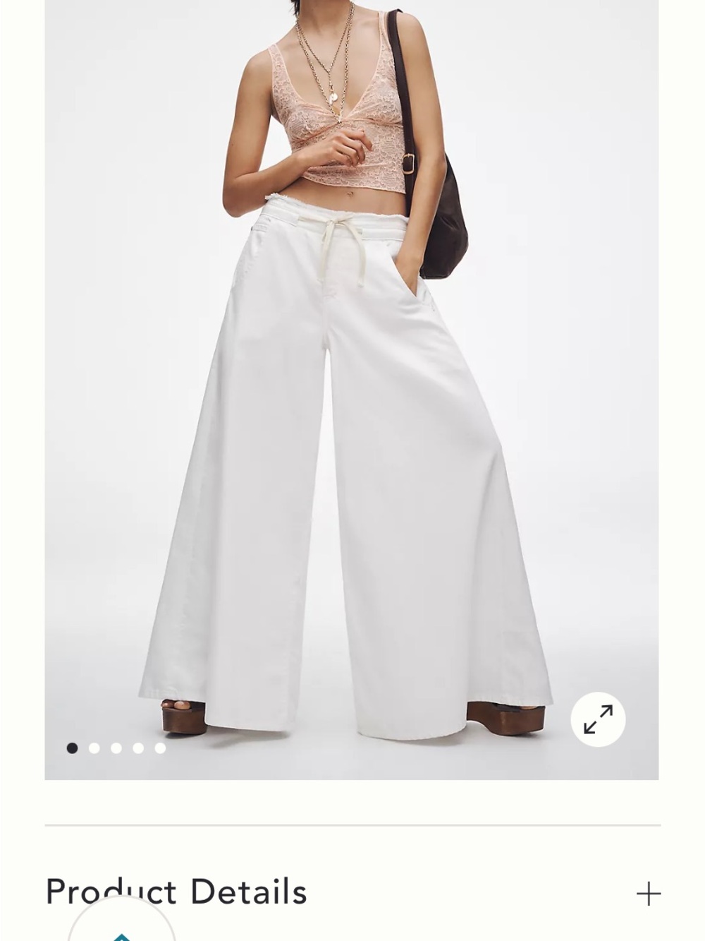 Anthro The Full Raver High-Rise Wide Leg Jeans Pilcro Cream $178 nwot summer - Picture 4 of 11
